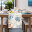 Chemin de table lin motif ocean style nautique