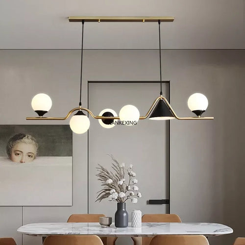 lustre led en verre pour bar et décoration de maison - vue 4 sur 9