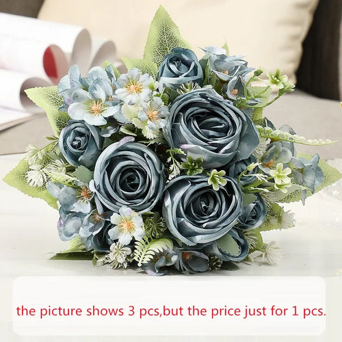 bouquet de roses artificielles en soie pour décoration intérieure - vue 11 sur 10