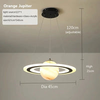 lustre créatif led boule de verre pour chambre d'enfants