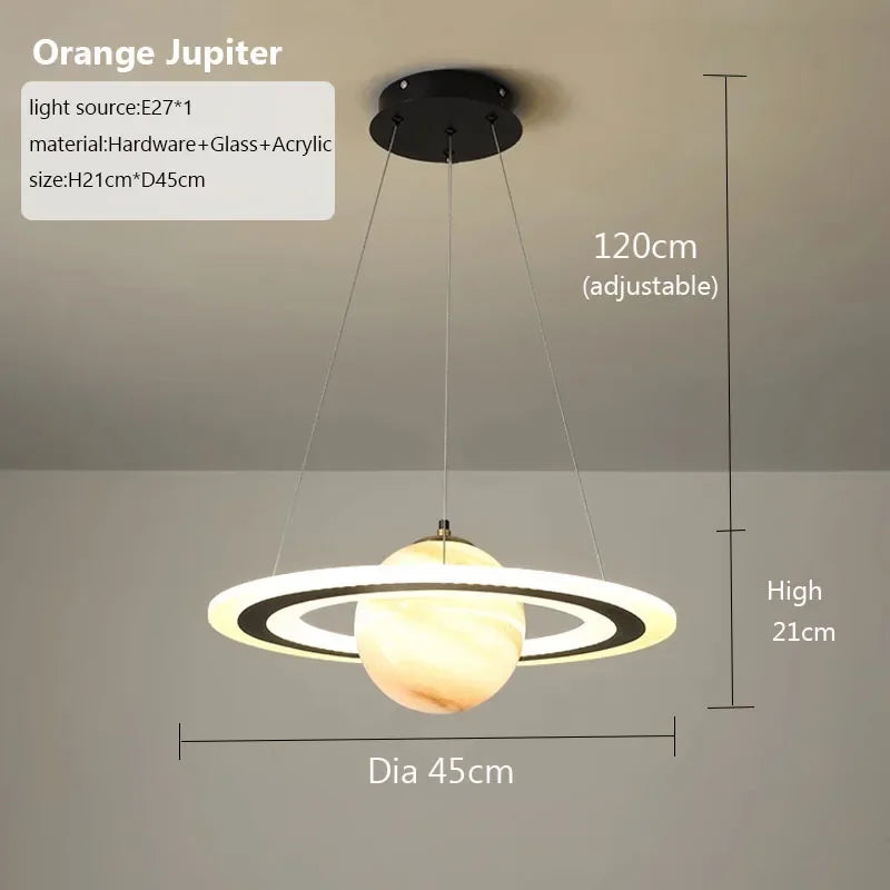 lustre créatif led boule de verre pour chambre d'enfants
