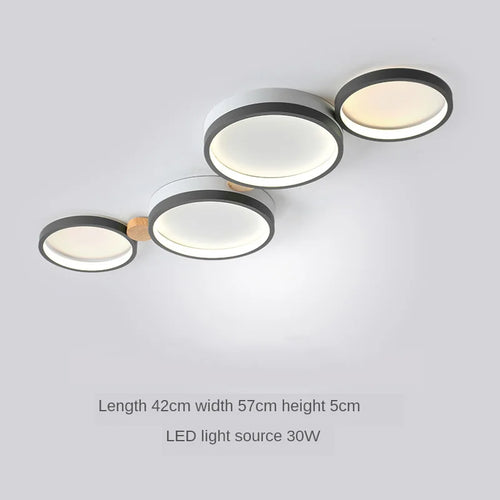 plafonnier moderne en bois avec éclairage led intérieur