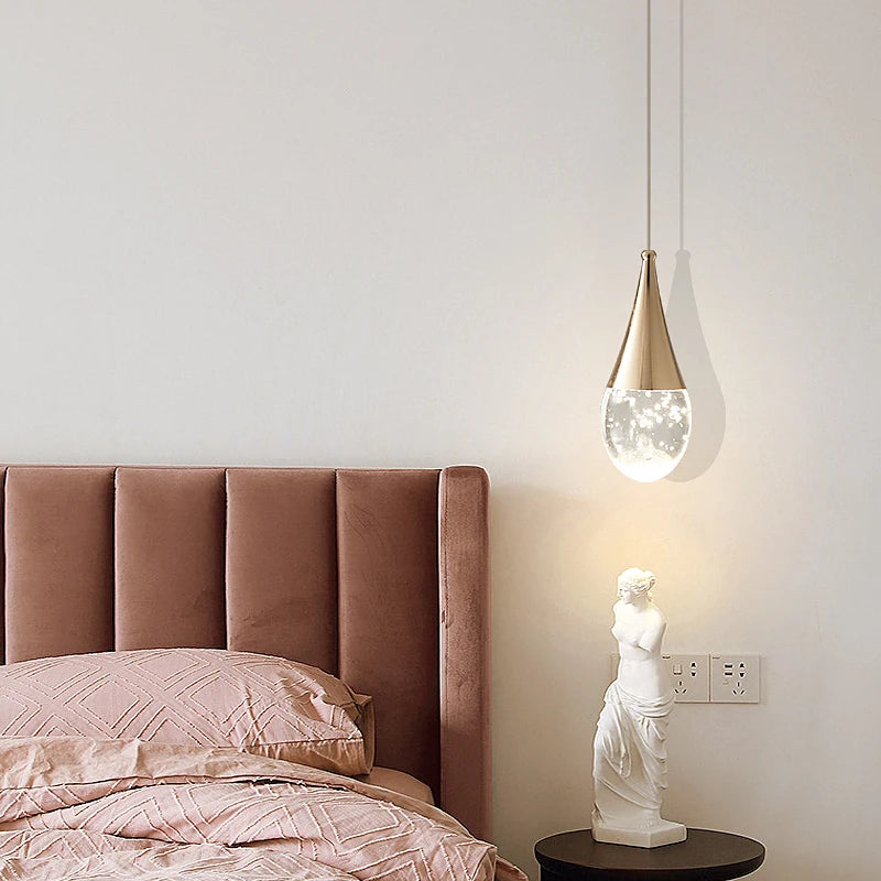 lustre de chevet de luxe en cristal suspendu à tête unique - vue 4 sur 11