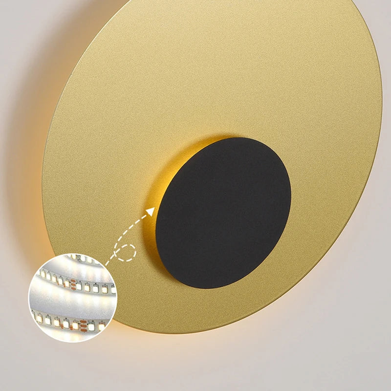 applique murale led lune dorée style nordique décoratif - vue 6 sur 8