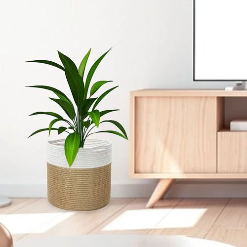 panier en corde de coton pour plantes et rangement intérieur - vue 6 sur 12
