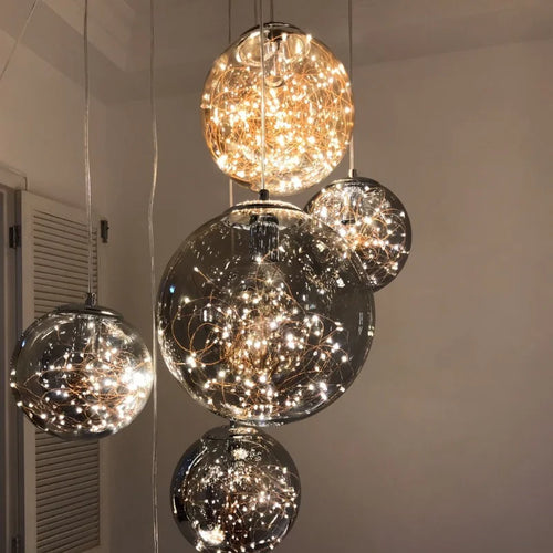 lustre nordique en étoile design en verre pour décoration intérieure - vue 4 sur 25