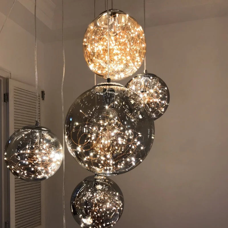 lustre nordique en étoile design en verre pour décoration intérieure - vue 3 sur 25