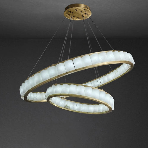 lustre en marbre naturel espagnol de grand luxe pour hôtel - vue 2 sur 15