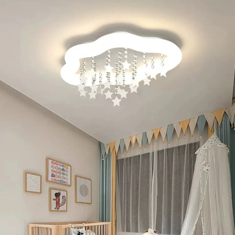 lampe nuage étoile style nordique pour chambre enfant - vue 3 sur 12