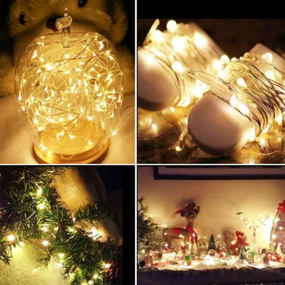 guirlande lumineuse led en fil de cuivre pour fêtes et décorations - vue 5 sur 15