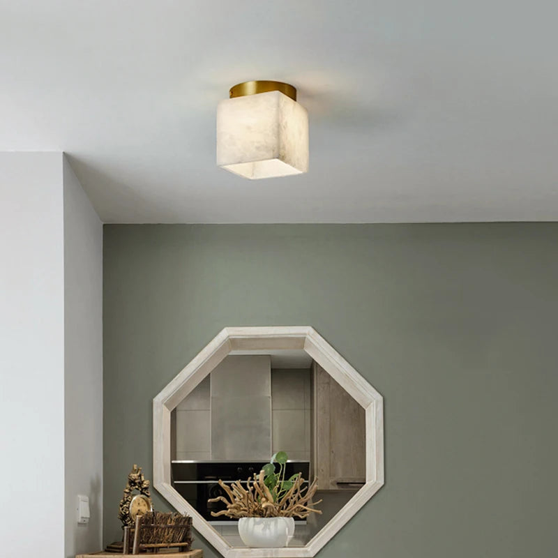 plafonnier marbre nordique intérieur cuisine allée hall escalier en laiton - vue 3 sur 11