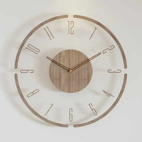 montre murale luxe en bois design moderne silencieuse quartz créative - vue 10 sur 11