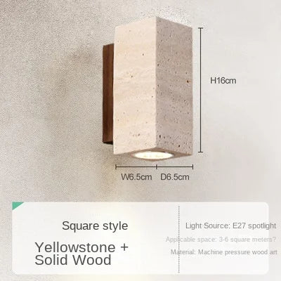 applique murale led wabi sabi en travertin décoratif d'intérieur - vue 9 sur 10