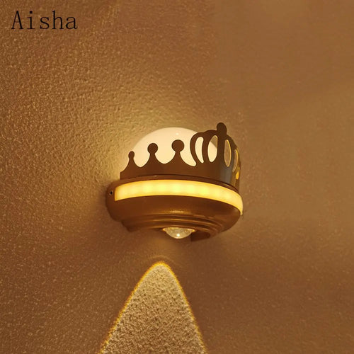 2023 New Crown Wall Lamp LED Outdoor Waterproof Wall Light IP65 Staircase Wall Lamp Children's Bedroom Wall Decoration Sconces - vue 4 sur 7