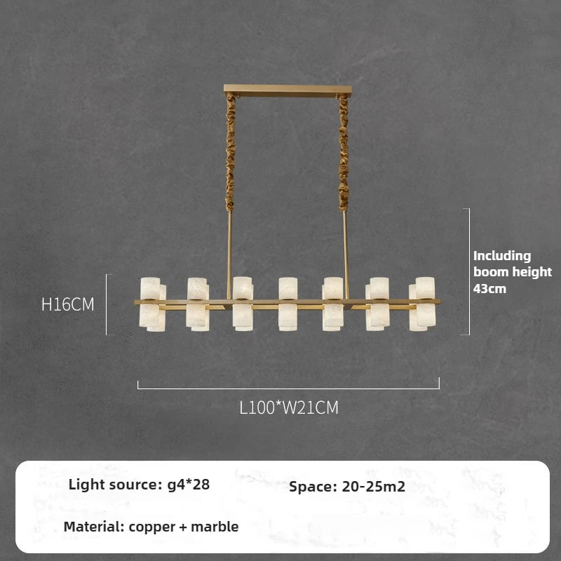 suspension postmoderne en cuivre et marbre design minimaliste - vue 7 sur 12
