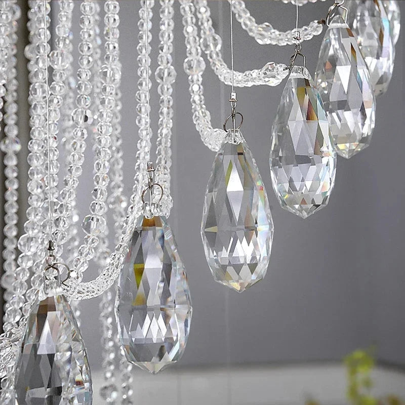 lustre en cristal moderne créatif avec éclairage led - vue 5 sur 6
