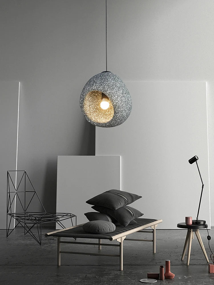 suspension led nordique wabi sabi simple et créative personnalisée - vue 4 sur 10