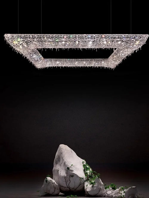 suspension luxe cristal bateau éclairage design moderne décoratif - vue 5 sur 18