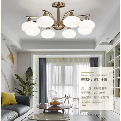 lustre moderne en métal nickelé avec éclairage à led - vue 6 sur 12