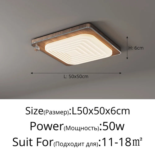 plafonnier à led style médiéval en bois rétro élégant - vue 12 sur 12