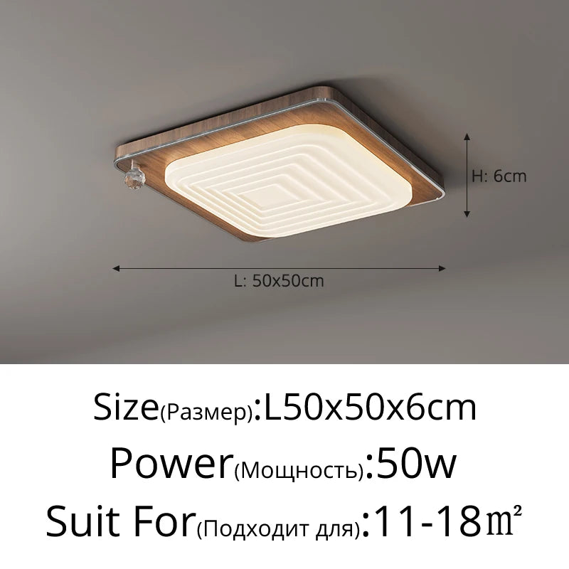 plafonnier à led style médiéval en bois rétro élégant - vue 12 sur 12