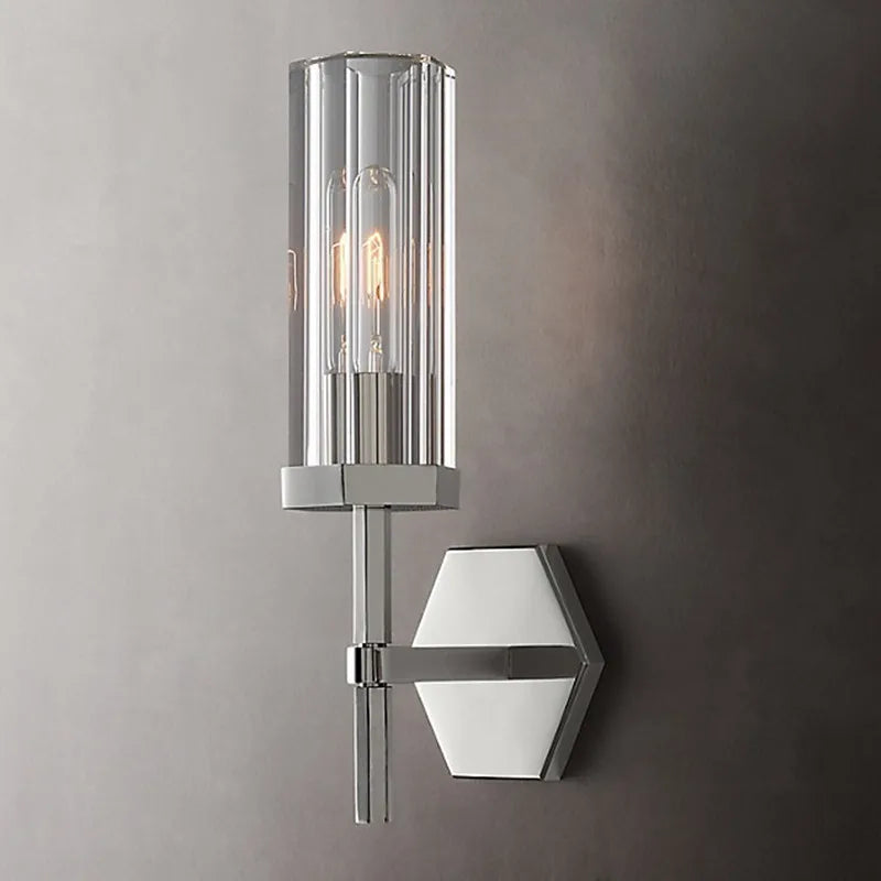 applique murale led de luxe américaine avec abat-jour en cristal et métal doré - vue 11 sur 11