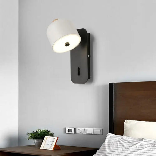 applique murale nordique rotative avec interrupteur led pivotante - vue 2 sur 15