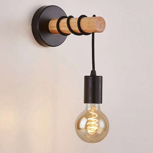 applique murale moderne en bois pour éclairage intérieur et extérieur - vue 2 sur 8