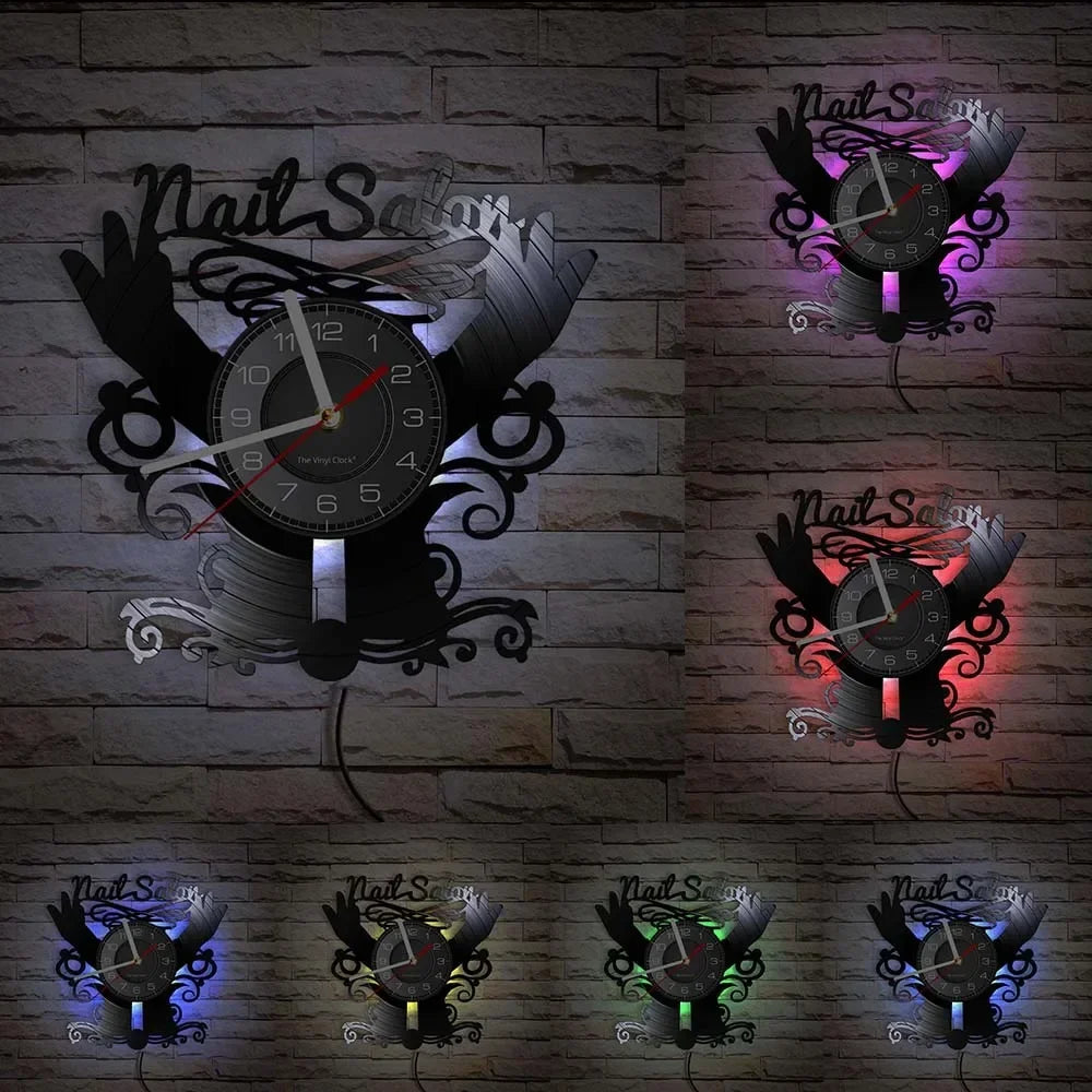 horloge murale vinyle pour salon de manucure et beauté - vue 8 sur 31