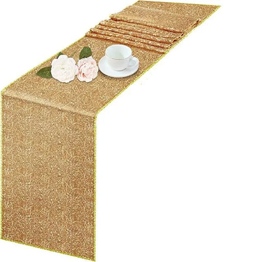 Chemin de table paillettes doré argent rose festif