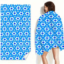 Serviette de plage microfibre motif floral vintage multiusage