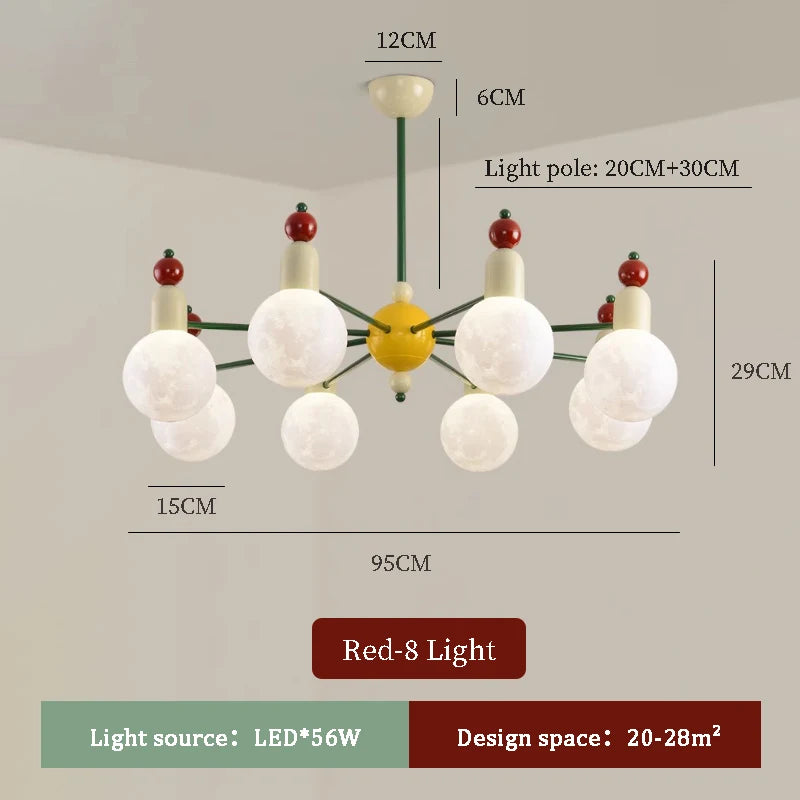 lustre moderne pour chambre d'enfants design nordique lumineux et coloré