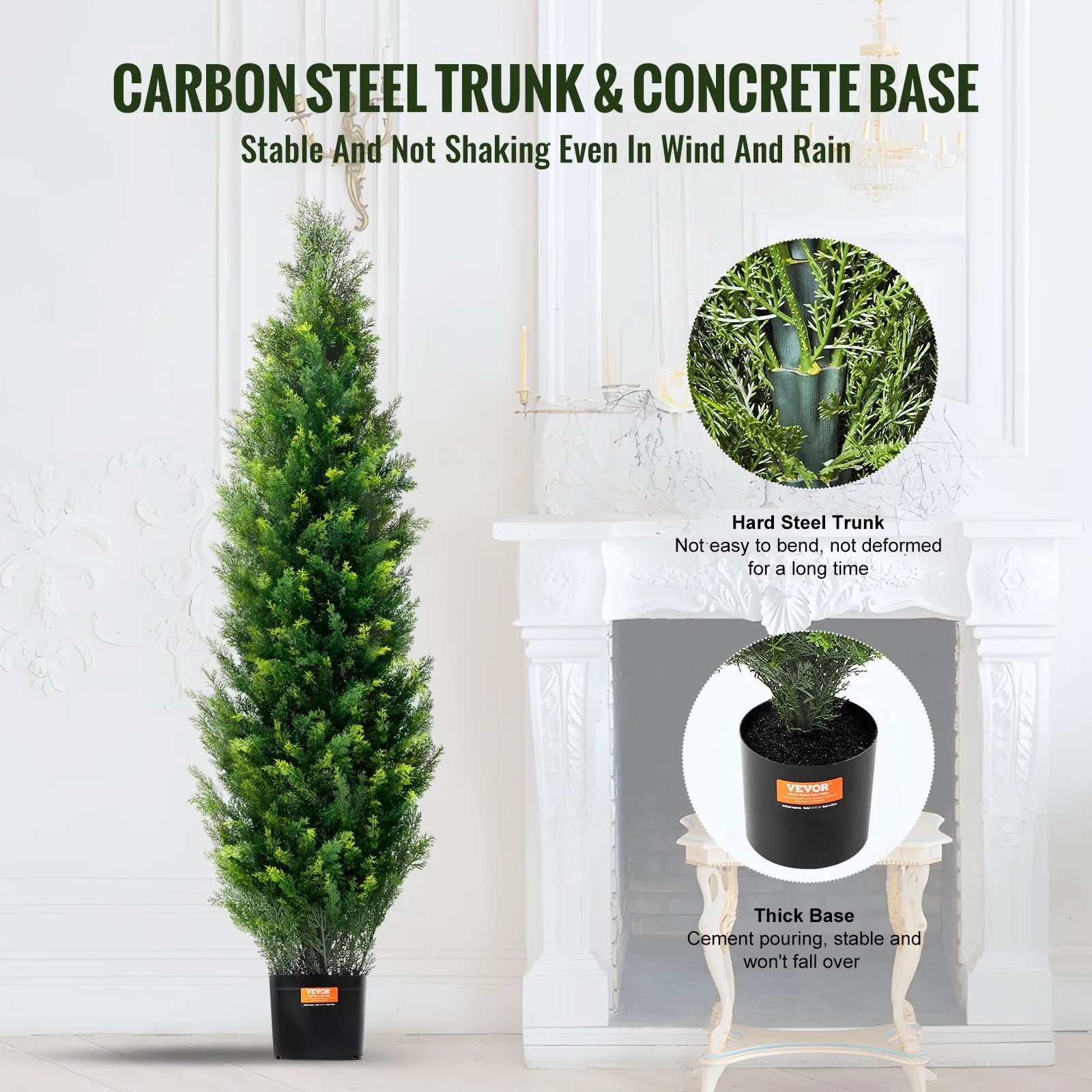arbre topiaire artificiel en cèdre pour décoration intérieure et extérieure - vue 7 sur 8