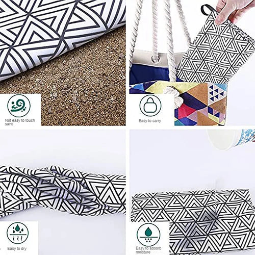 Serviette de plage sechage rapide compacte motif floral - vue 7 sur 7
