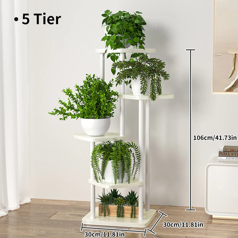 support en bois pour plantes et fleurs à plusieurs niveaux - vue 8 sur 10
