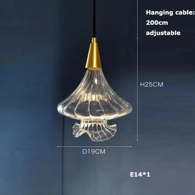 suspension en verre cristal art déco avec éclairage led - vue 22 sur 25