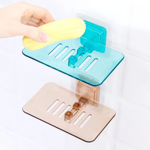 porte-savon mural auto-adhésif à double couche pour salle de bain - vue 6 sur 9