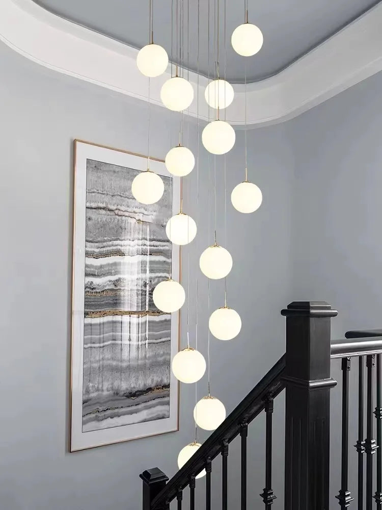lustre moderne nordique pour loft duplex hôtel hall - vue 2 sur 24