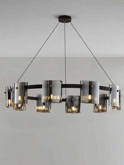 lustre moderne en verre pour éclairage design élégant - vue 3 sur 14
