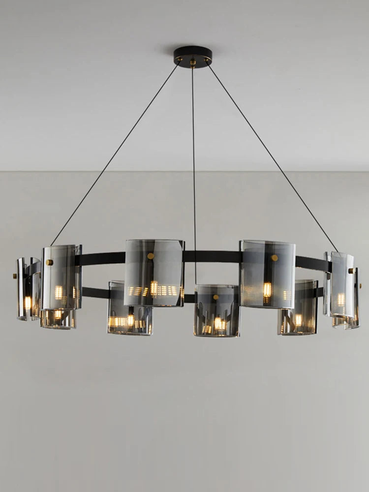 lustre moderne en verre pour éclairage design élégant - vue 3 sur 14
