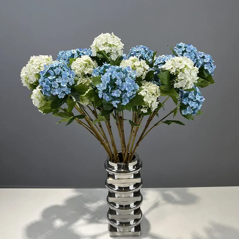 fleurs artificielles hortensia décoration jardin branche en soie - vue 5 sur 13