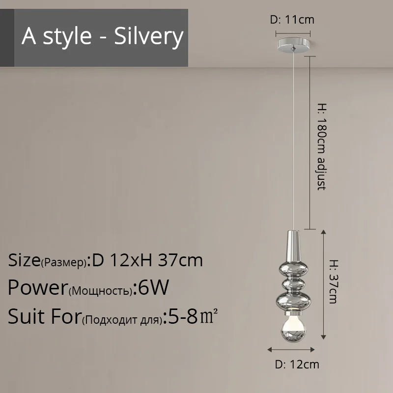 lustre nordique simple led pour bar et salon - vue 9 sur 12