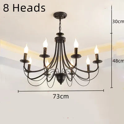 lustre en fer forgé noir et blanc design intérieur moderne - vue 19 sur 23