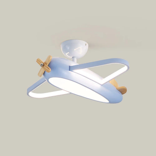 plafonnier avion dessin animé en bois pour chambre d'enfant - vue 6 sur 9