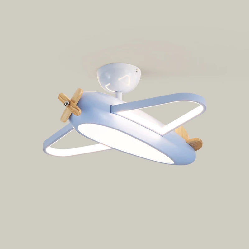 plafonnier avion dessin animé en bois pour chambre d'enfant - vue 5 sur 9