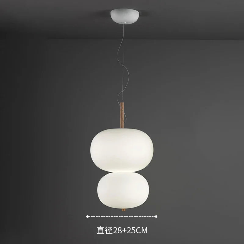 lustre nordique en verre avec suspension led pour décoration - vue 10 sur 12