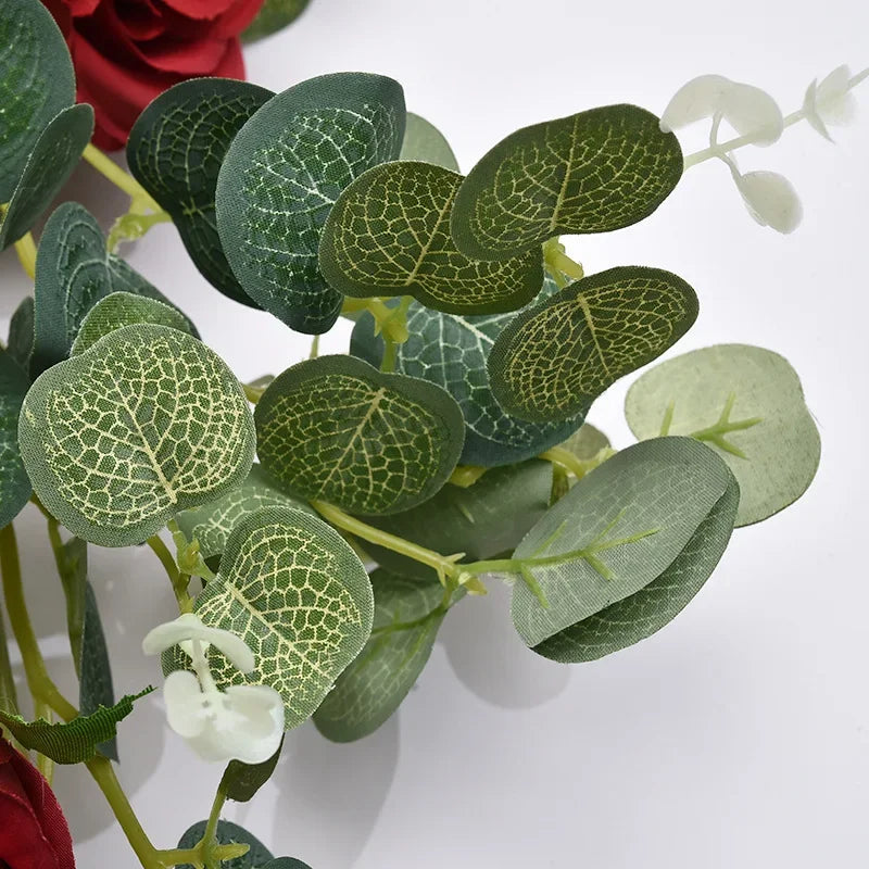 plantes artificielles décoratives roses vignes et eucalyptus - vue 3 sur 10