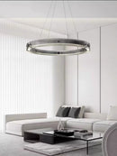 suspension circulaire en verre minimaliste design créatif en aluminium