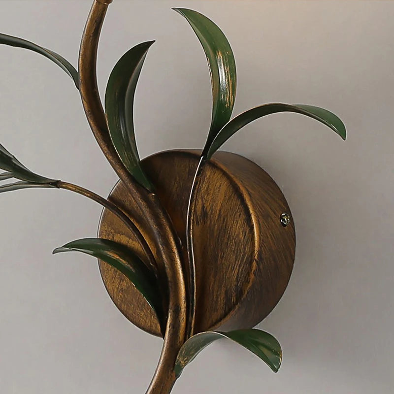 Applique murale style rétro bronze fleur - vue 6 sur 8