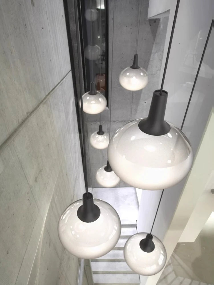 plafonnier led minimaliste en verre blanc mat élégant - vue 4 sur 9